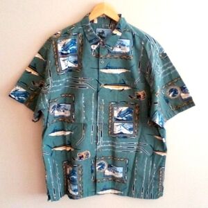 AFTCO 100% Cotton Fishing Shirt Size XL